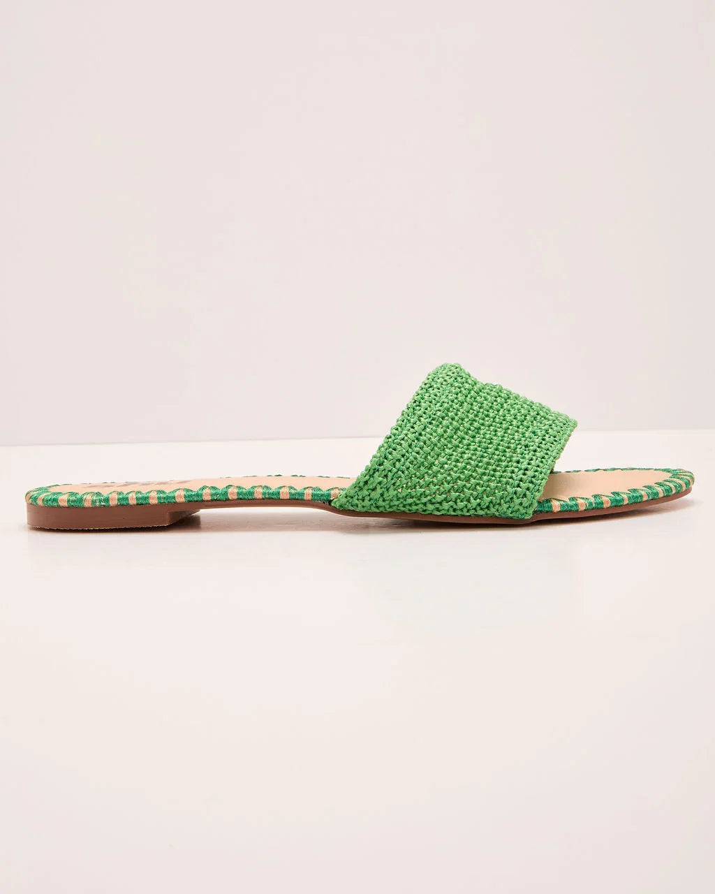 Earth Shine Woven Straw Flat Sandals