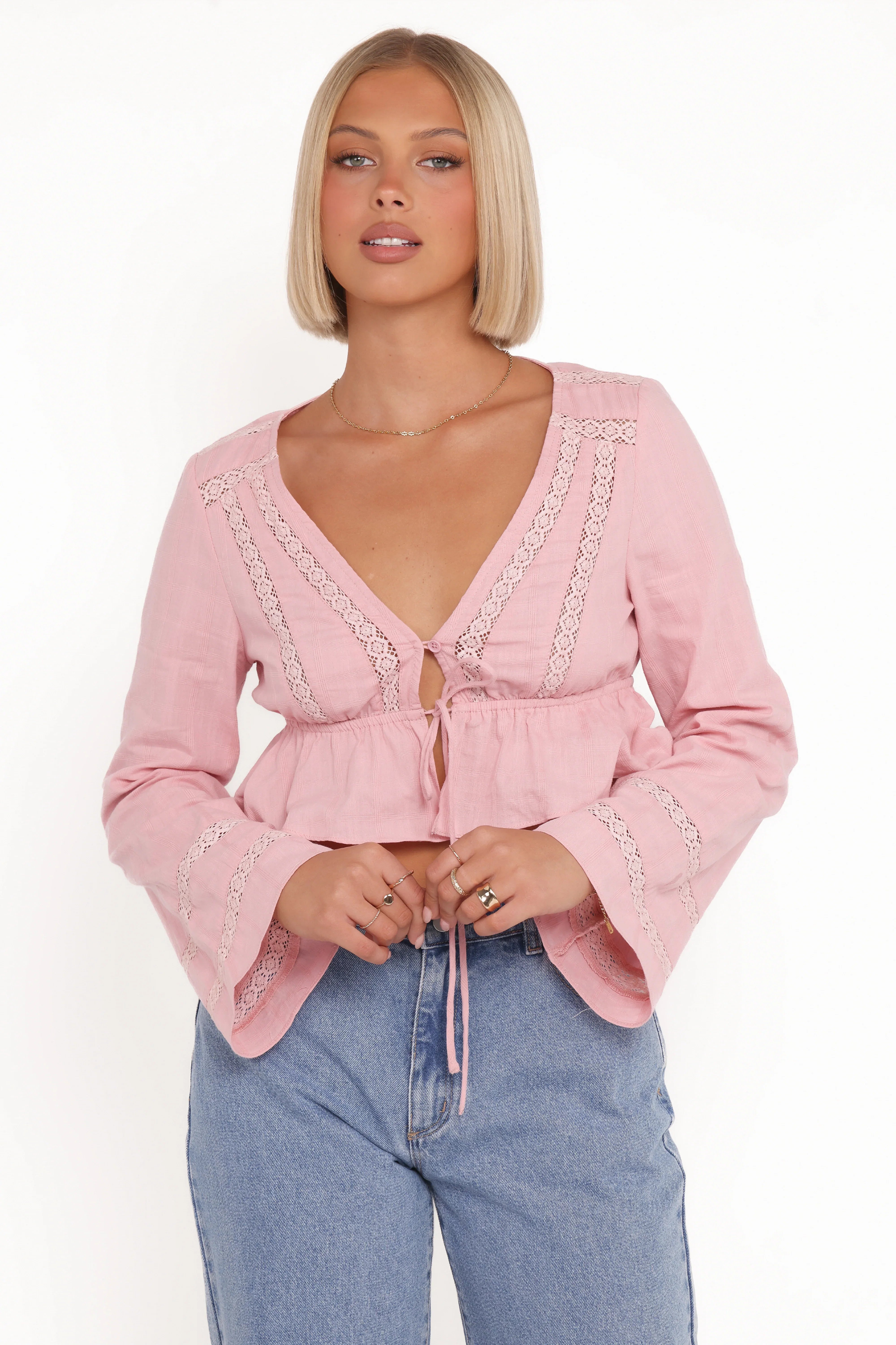 Reed Long Sleeve Top Pink