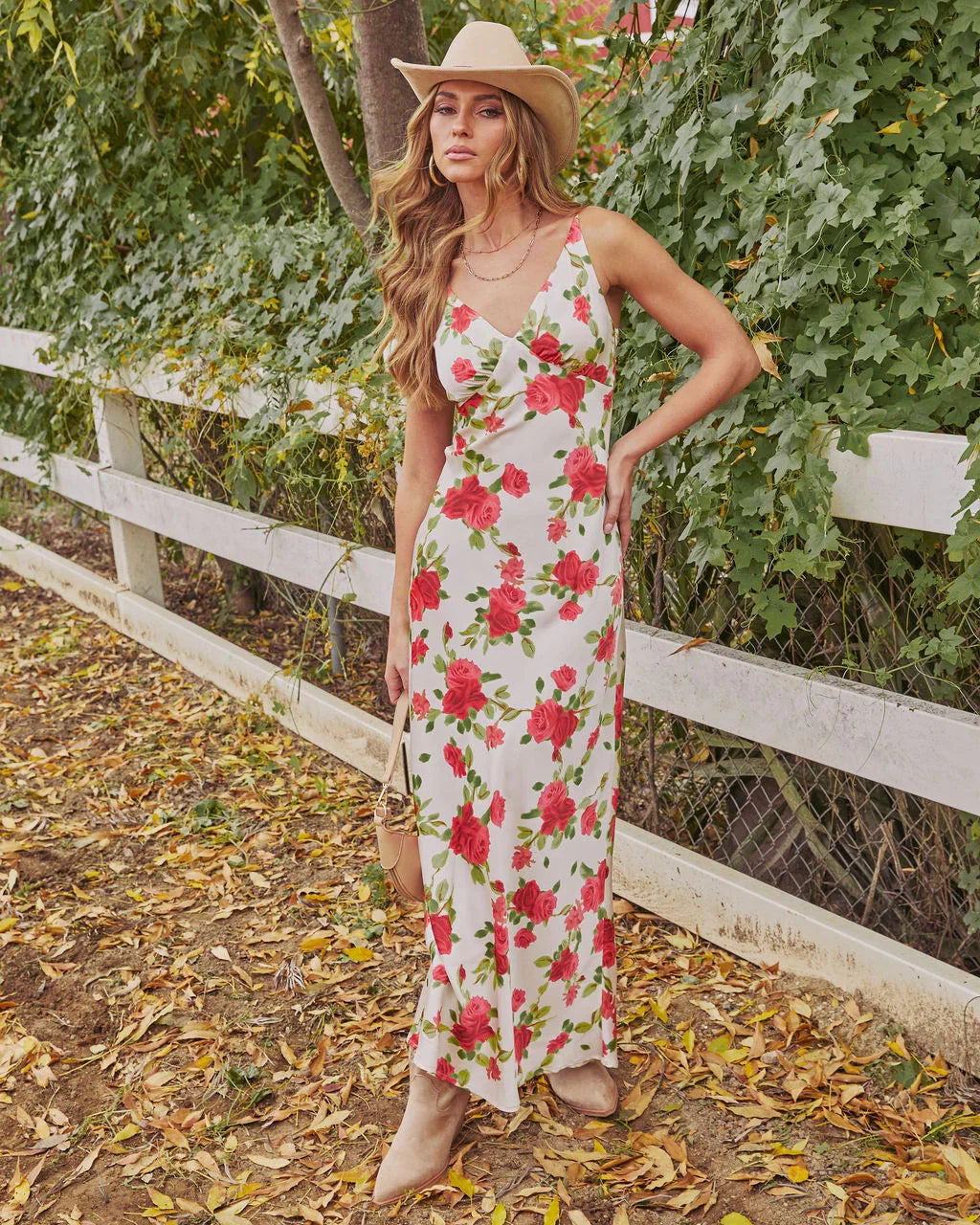 Juniper Rose Floral Slip Maxi Dress