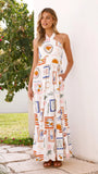 Athea Maxi Dress Ocean Oasis Print