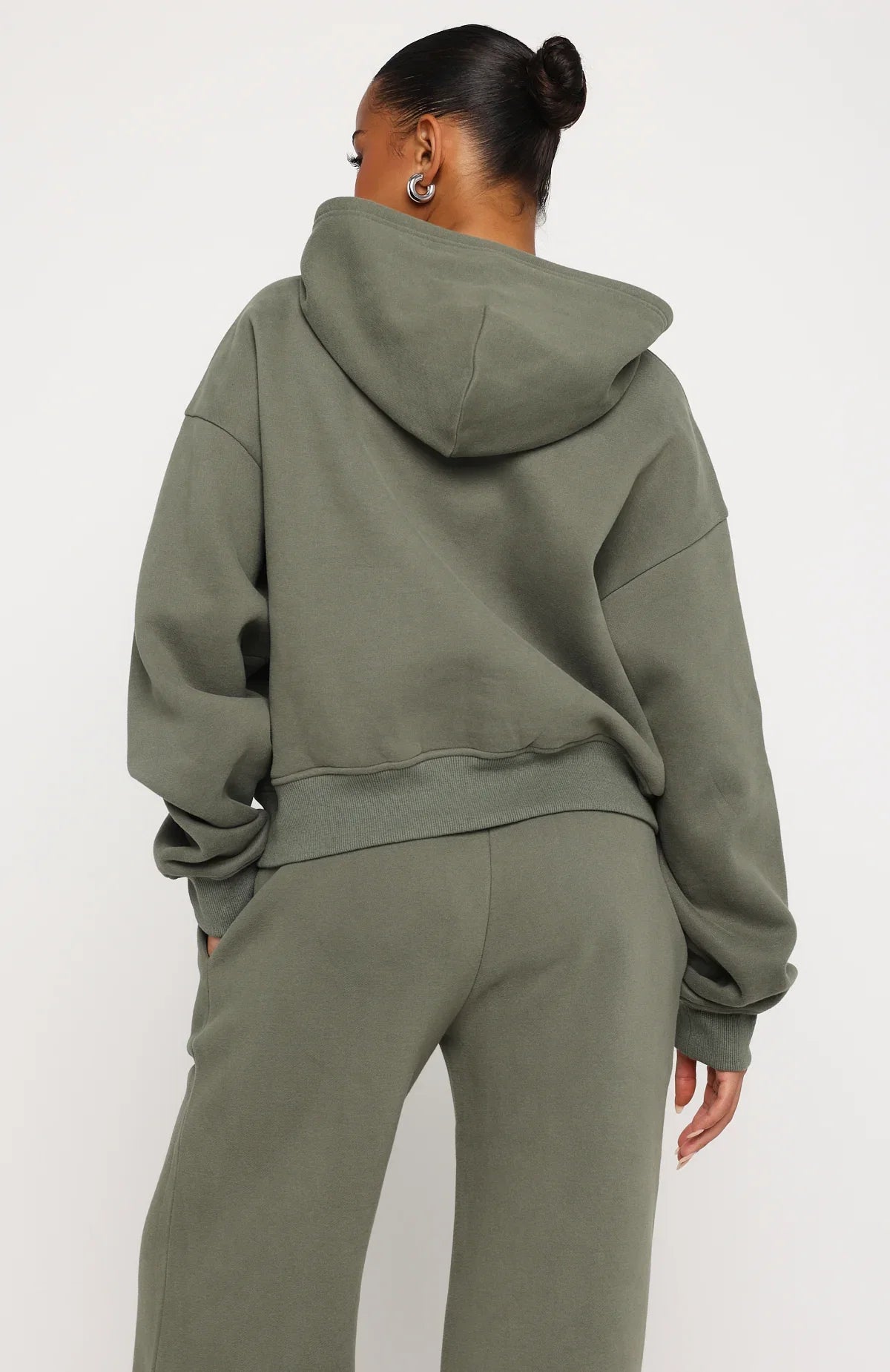 Test Drive Boxy Zip Front Hoodie Khaki