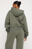 Test Drive Boxy Zip Front Hoodie Khaki