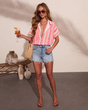 Sunkissed Burst Abstract Short Sleeve Top