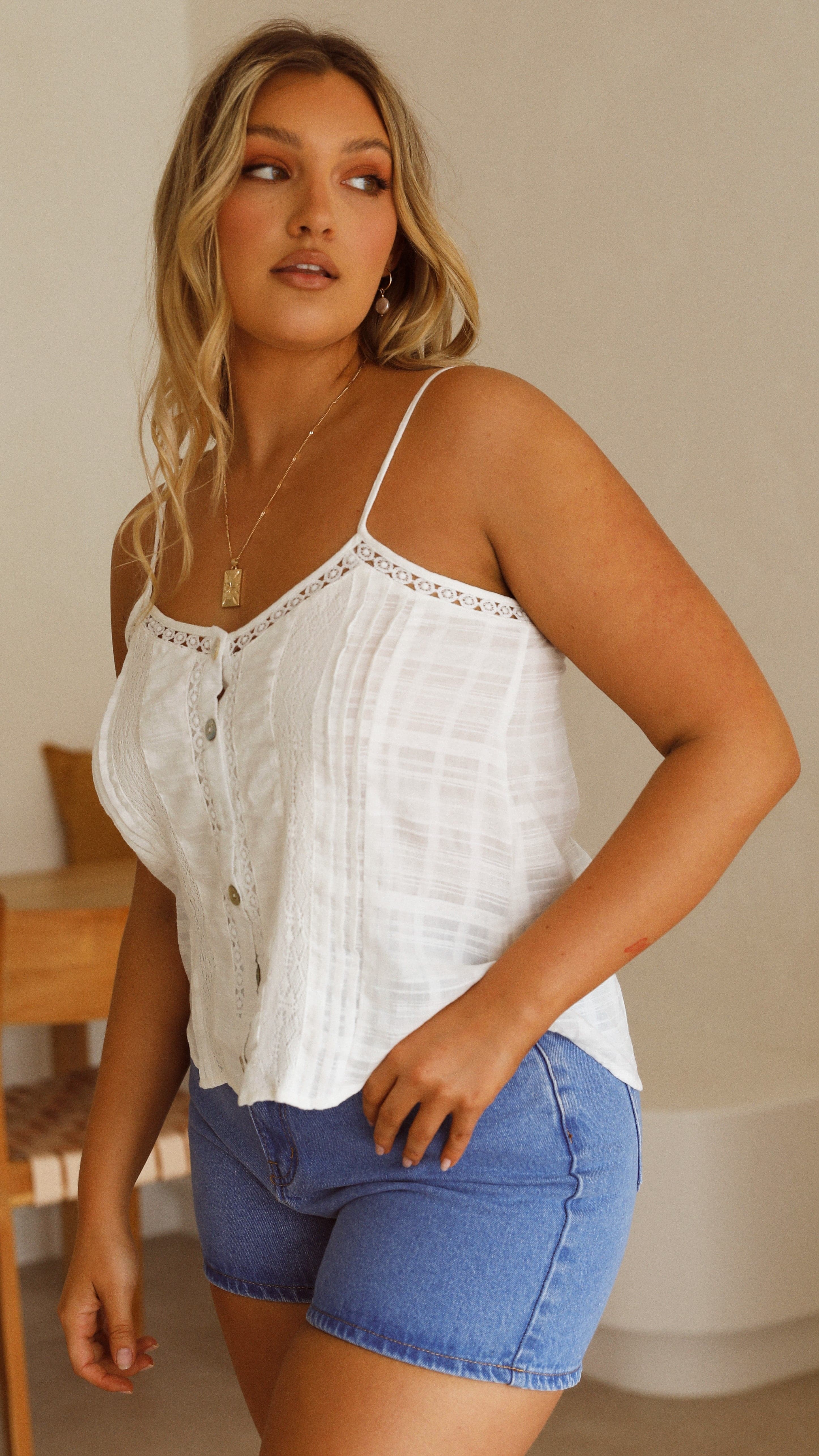 Elka Lace Cami White