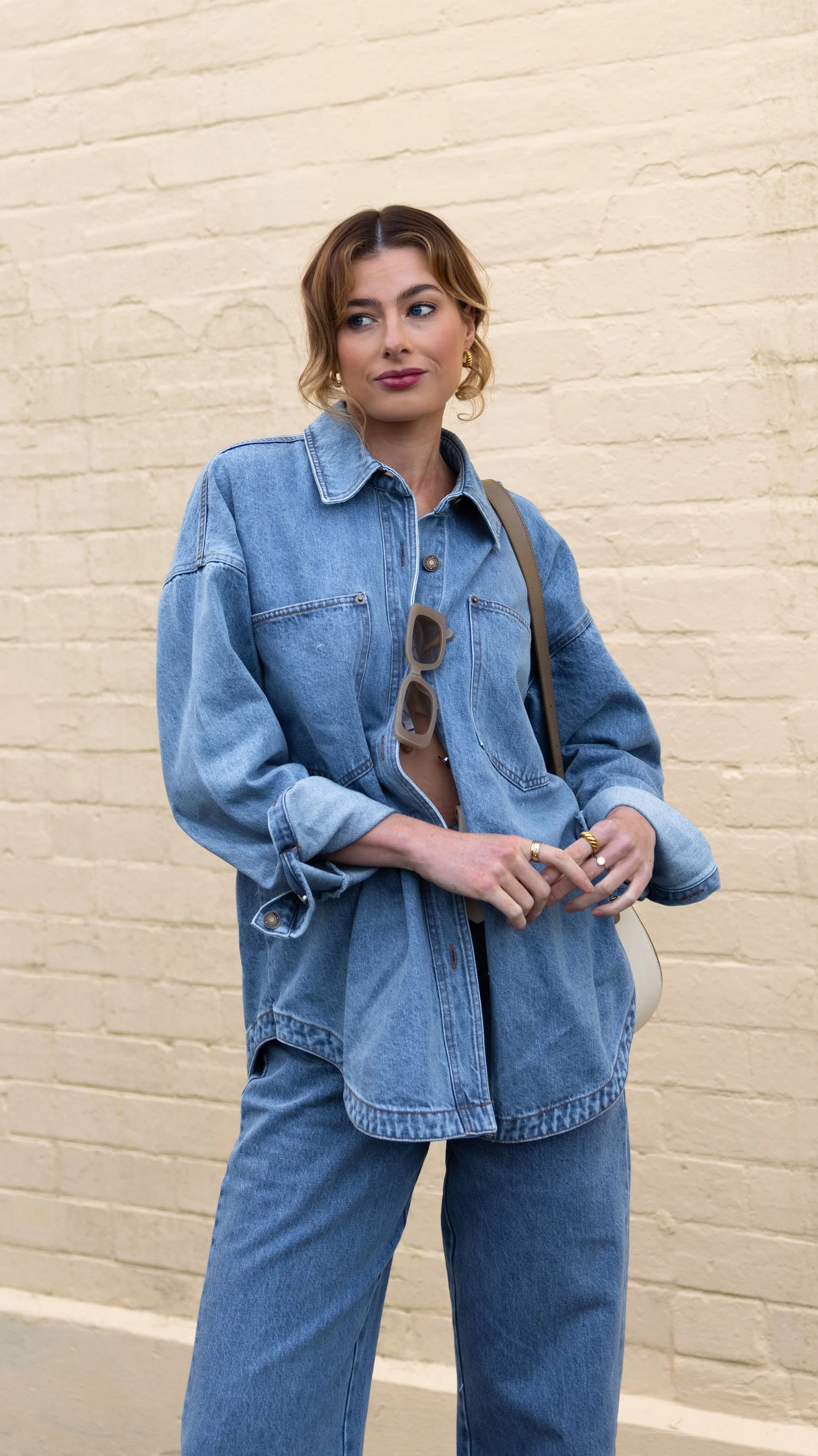 Zaeli Denim Oversized Shirt Mid Blue