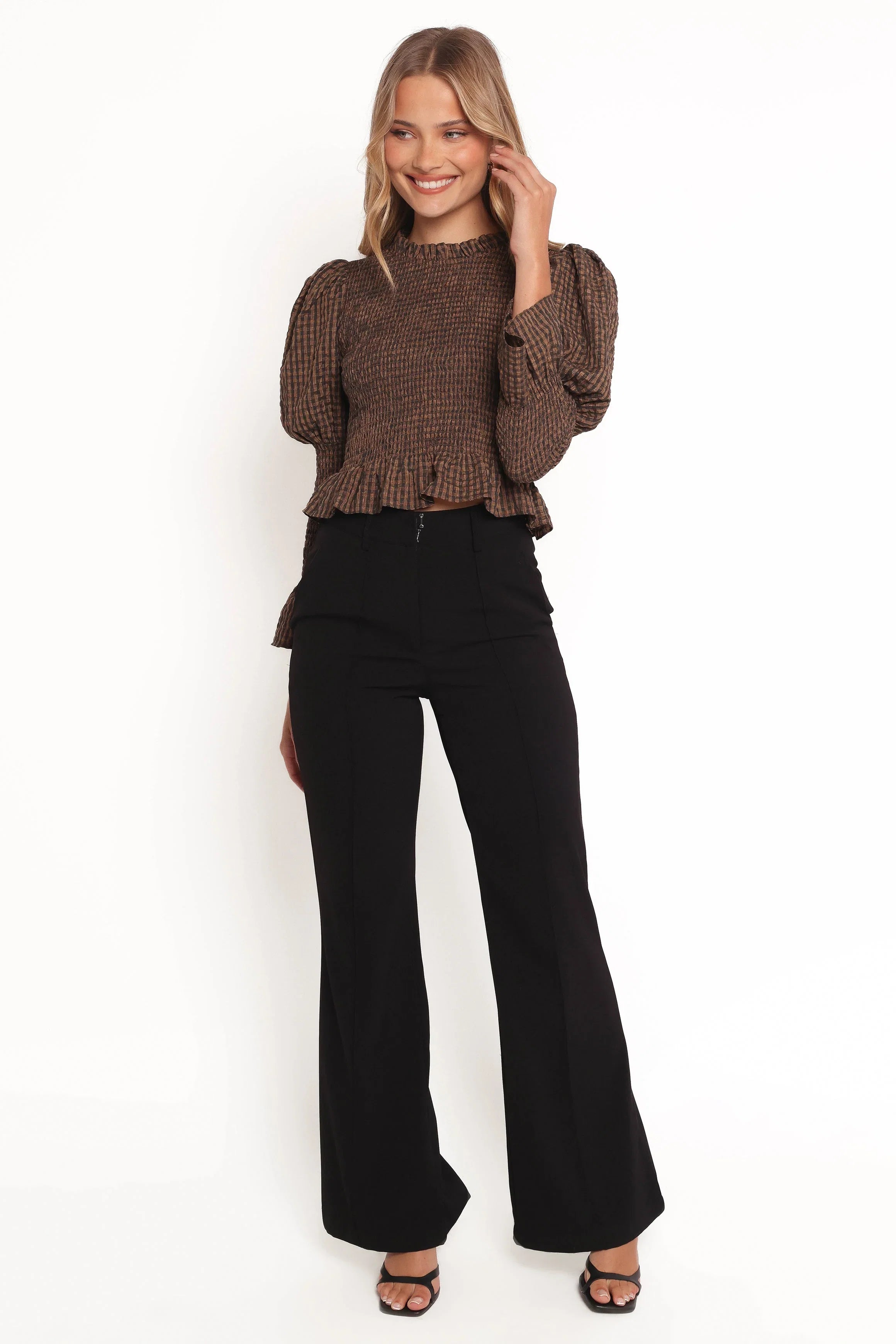 Nora Long Sleeve Top Check