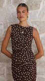 Leighton Top Chocolate White Polka Dot