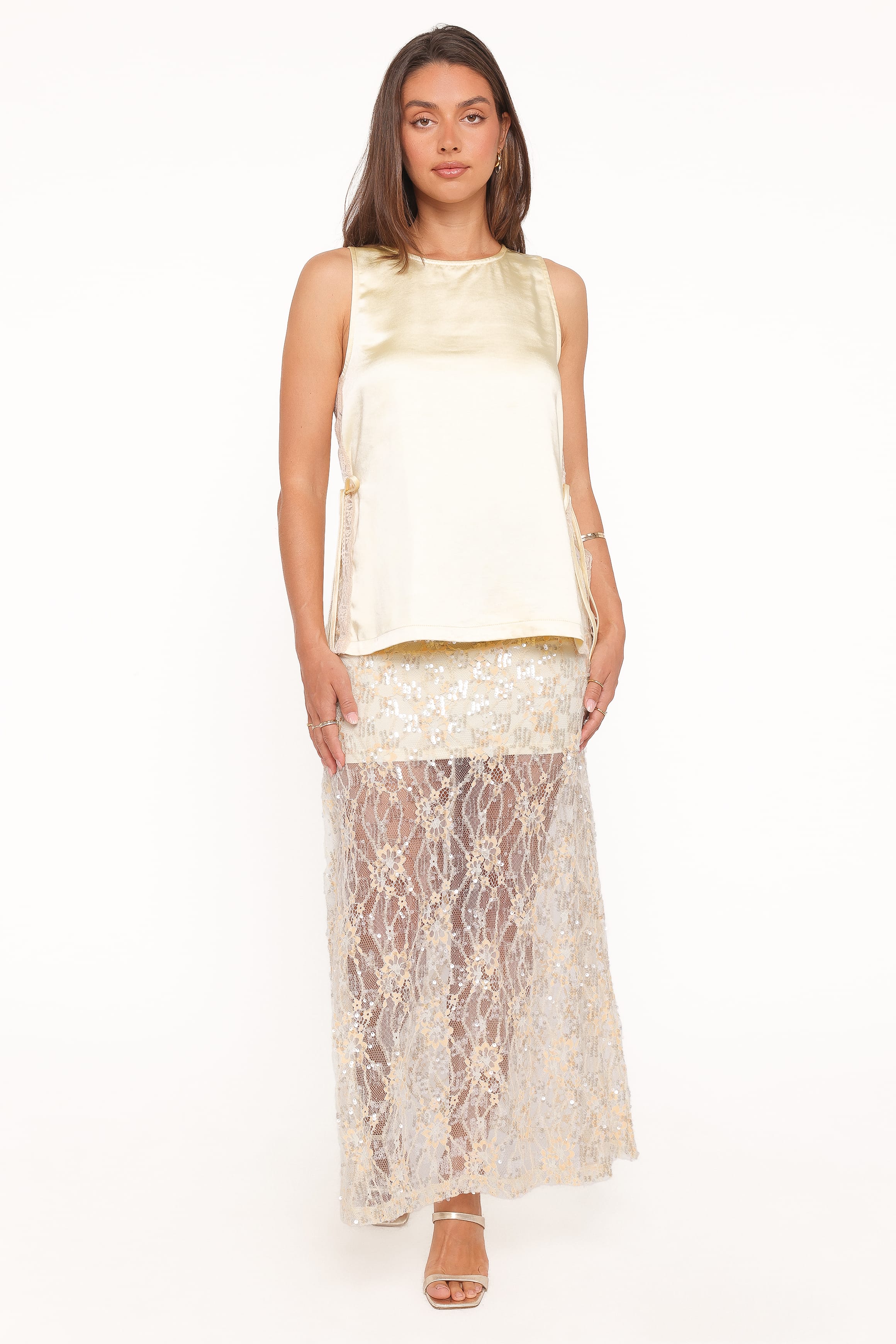 Coleman Side Slit Top Butter Yellow