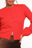Fauna Tonal Floral Cardigan Red