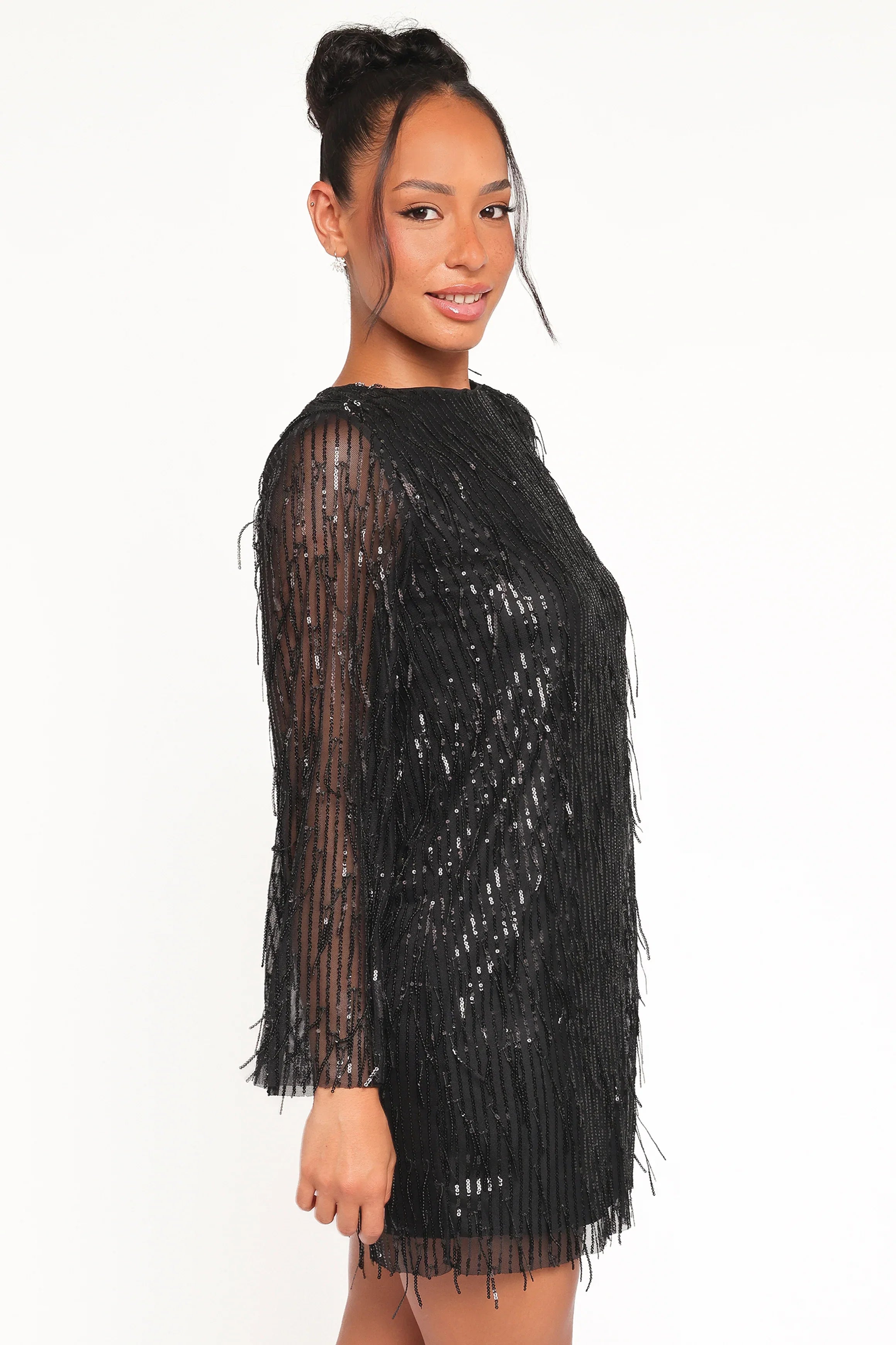 Serena Sequin Mini Dress Black