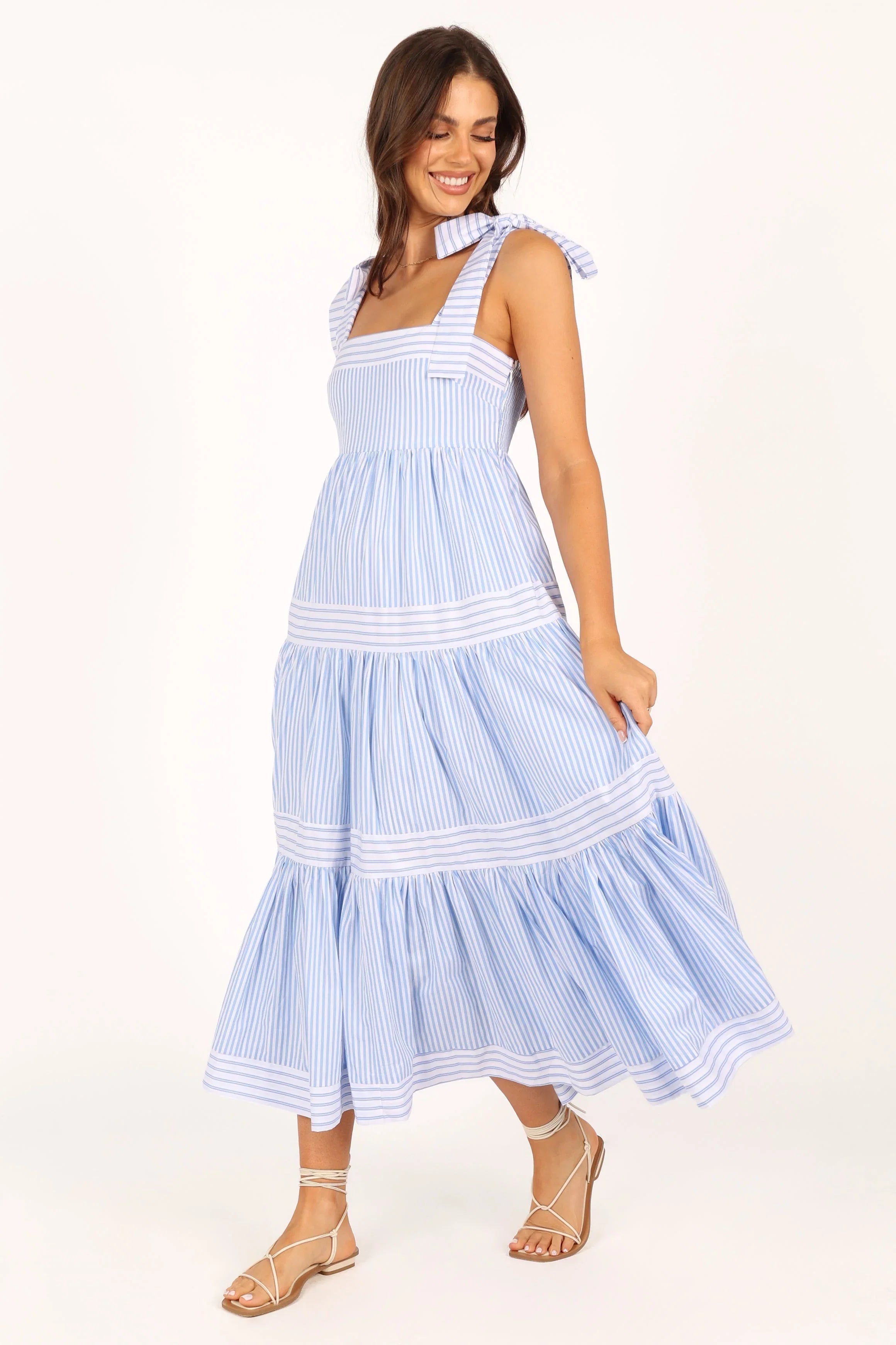 Bella Maxi Dress Blue Stripe