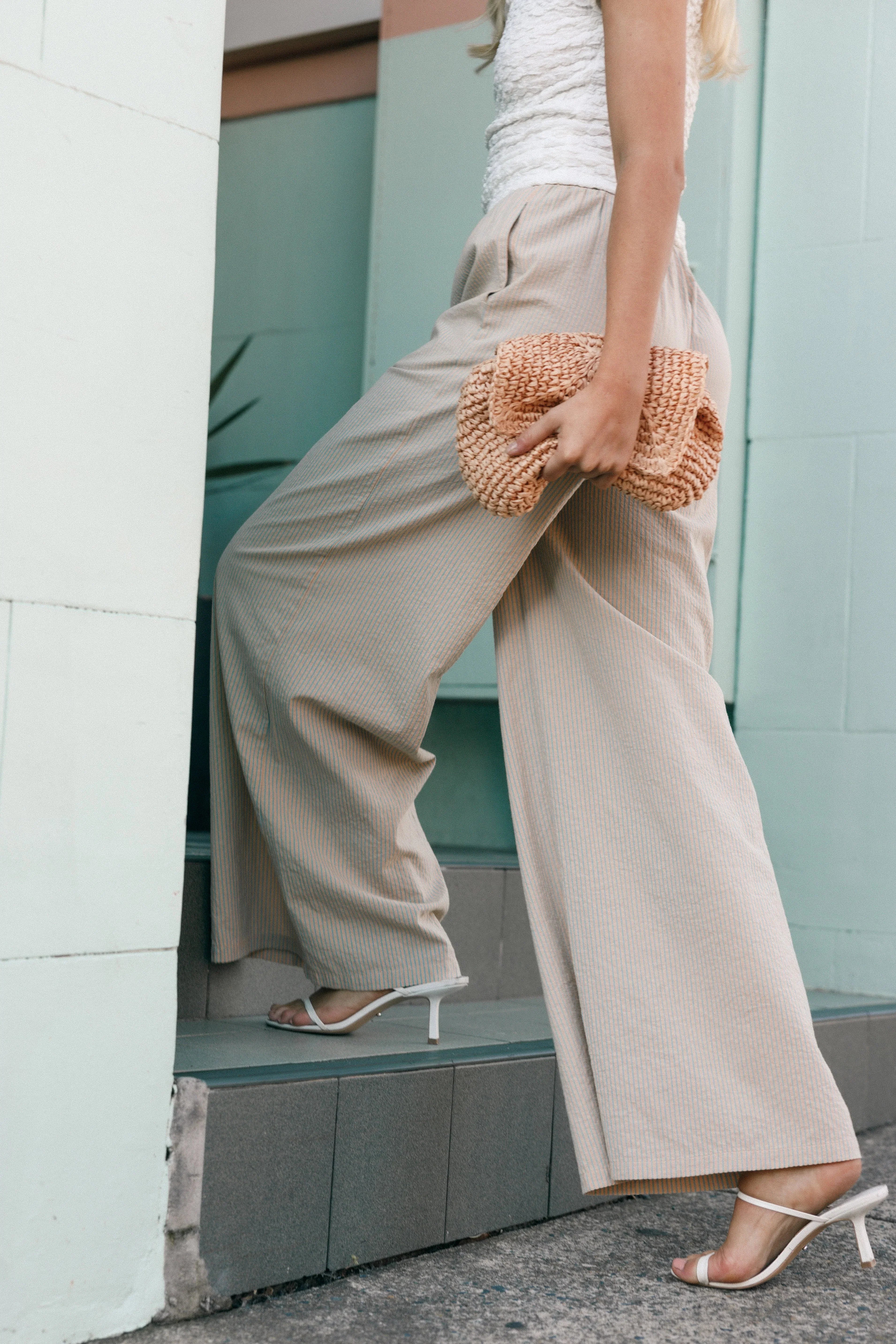Savanna Striped Pants Apricot