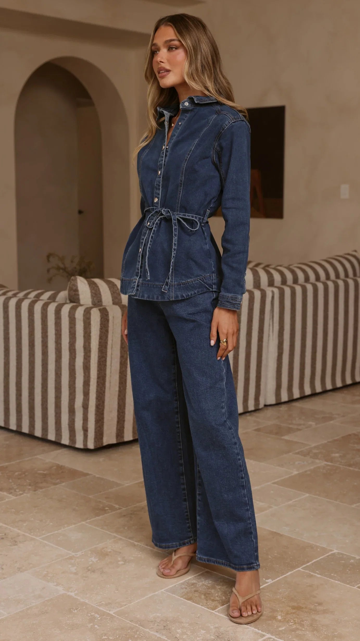 Nyra Wide Leg Jeans Dark Denim