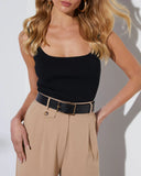 Main Moment Wide Square Buckle Belt