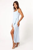 Nadea Faux Wrap Maxi Dress Blue