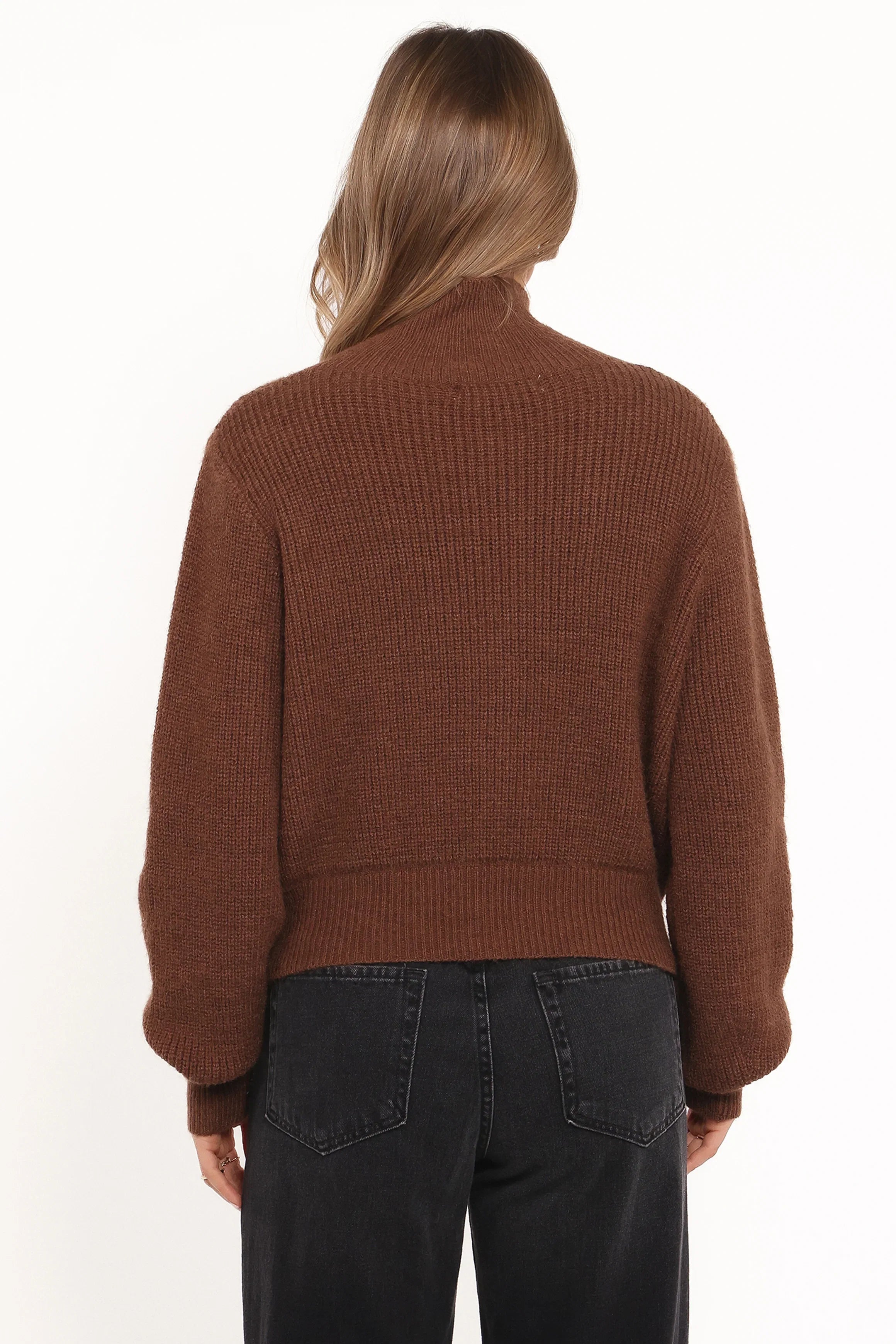 Kourtney Zip Cardigan Brown
