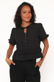 Sorcha Peplum Top Black