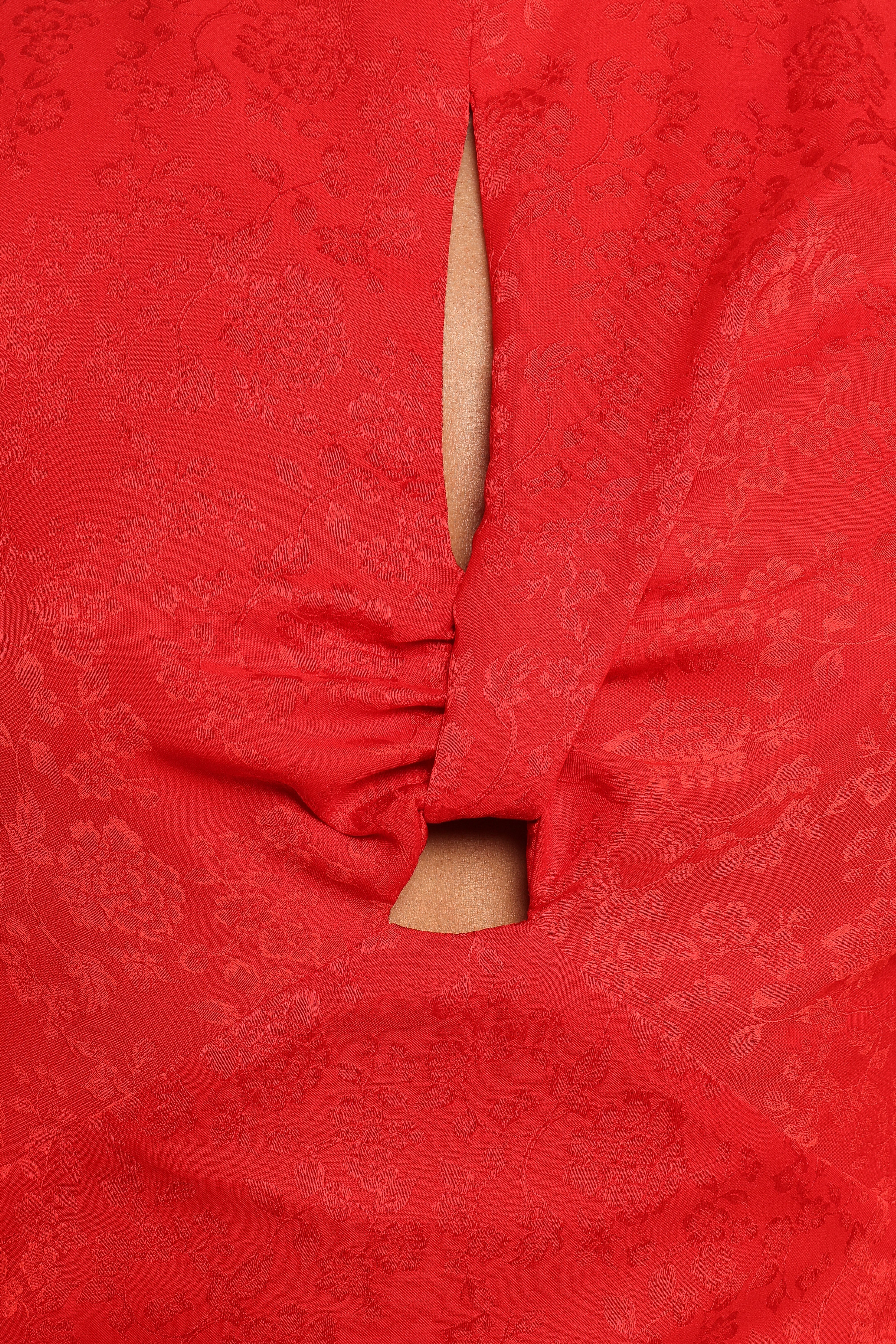 Laine Long Sleeve Midi Dress Red