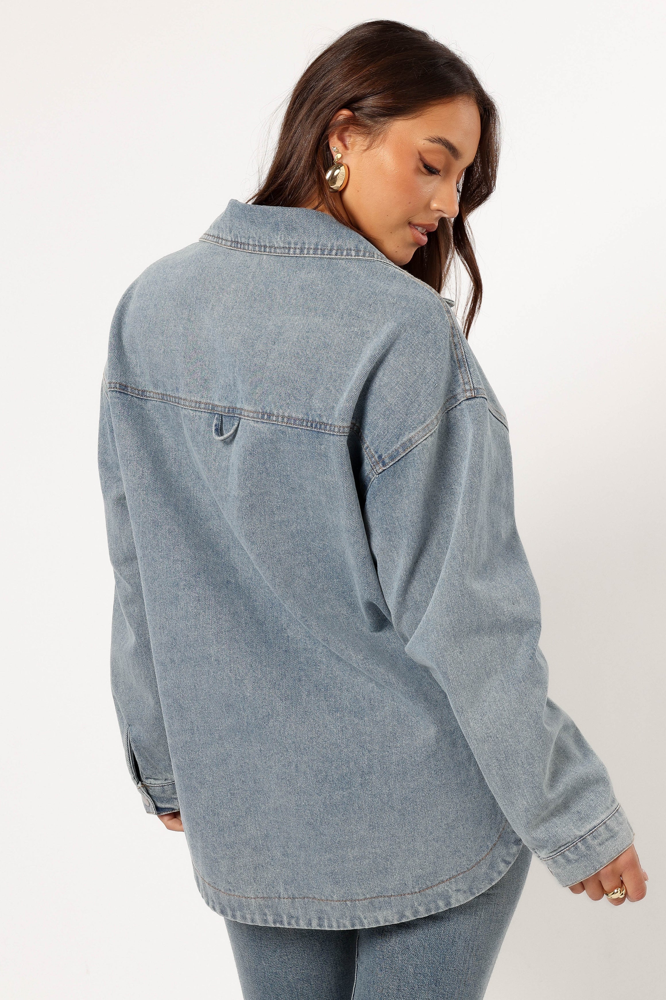 Cassie Oversized Denim Shacket Blue