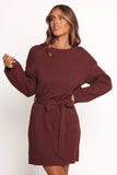 Lucca Mini Sweater Dress Chocolate Brown