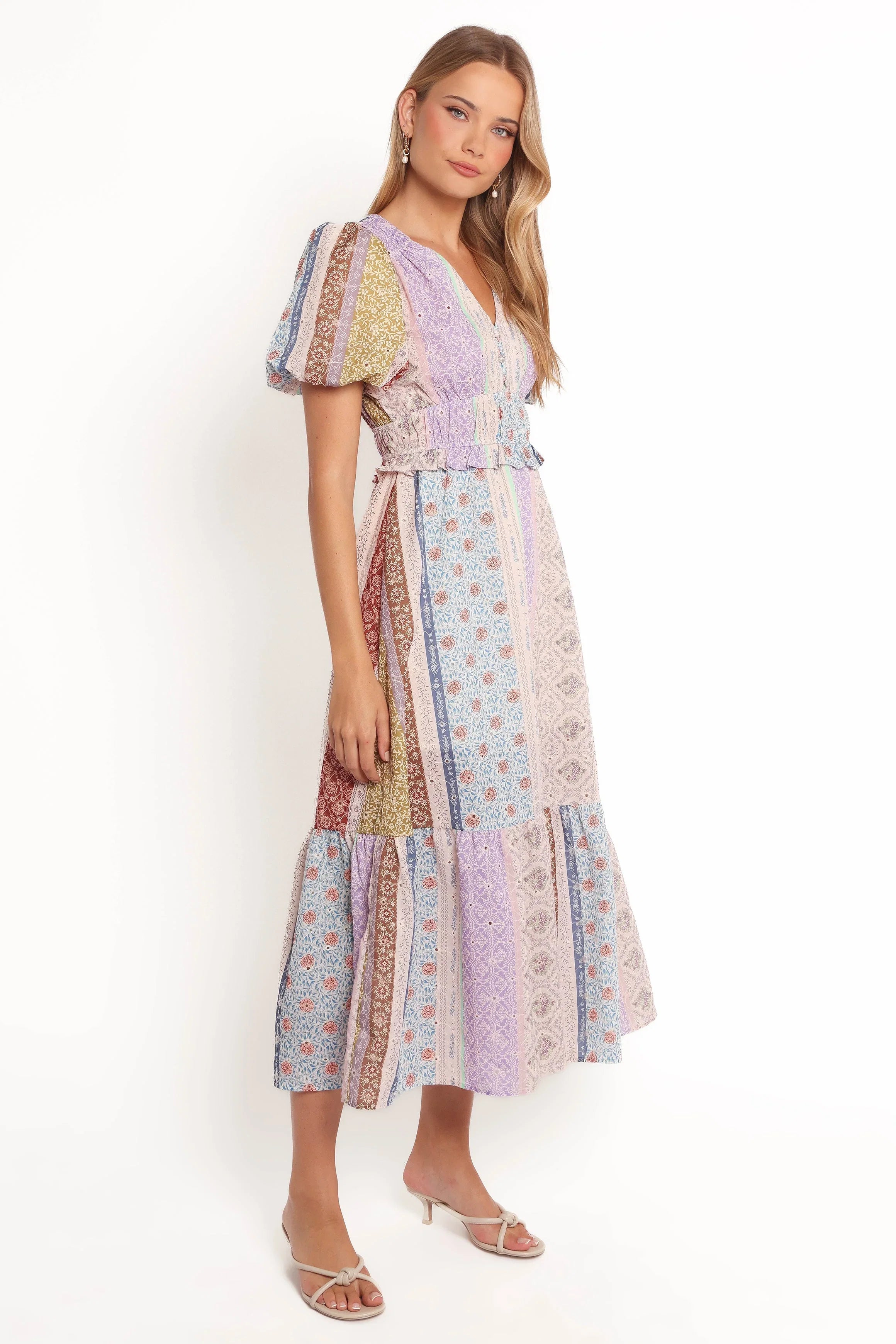 Verona Patchwork Midi Dress Botanic Multi