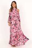 Hilary Pleated Maxi Dress Pink Floral