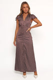 Dean Maxi Dress Brown Polka Dot