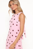 Keani Maxi Dress Pink Polka Dot