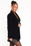 Clive Velvet Blazer Navy
