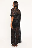 Yonder Sheer Panel Lace Maxi Skirt Black
