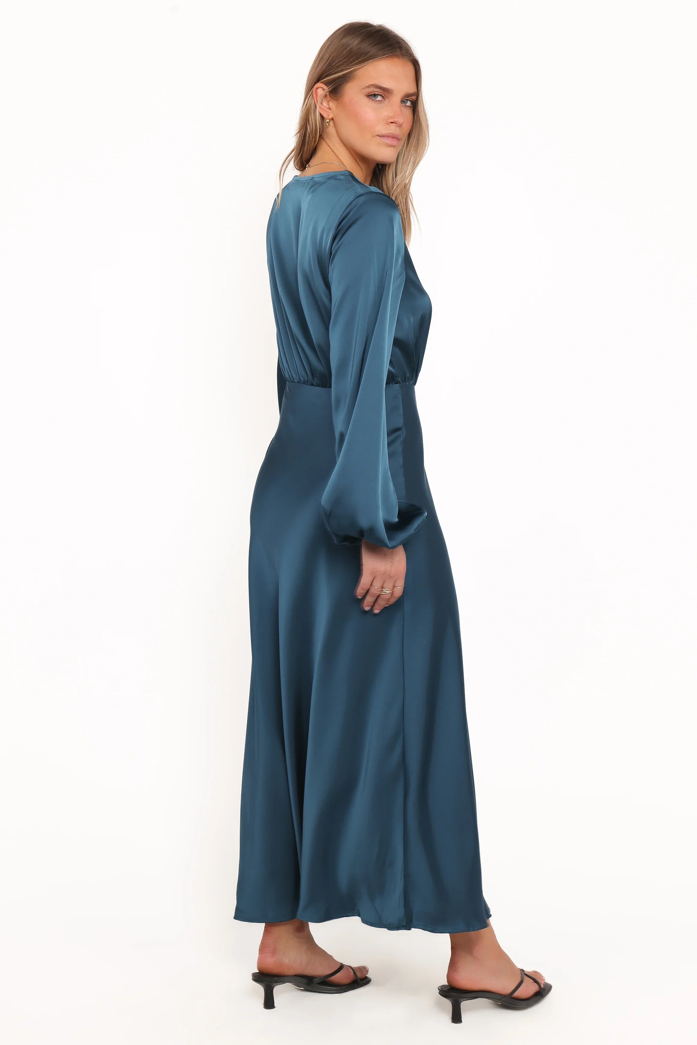 Remora Long Sleeve Midi Dress Teal