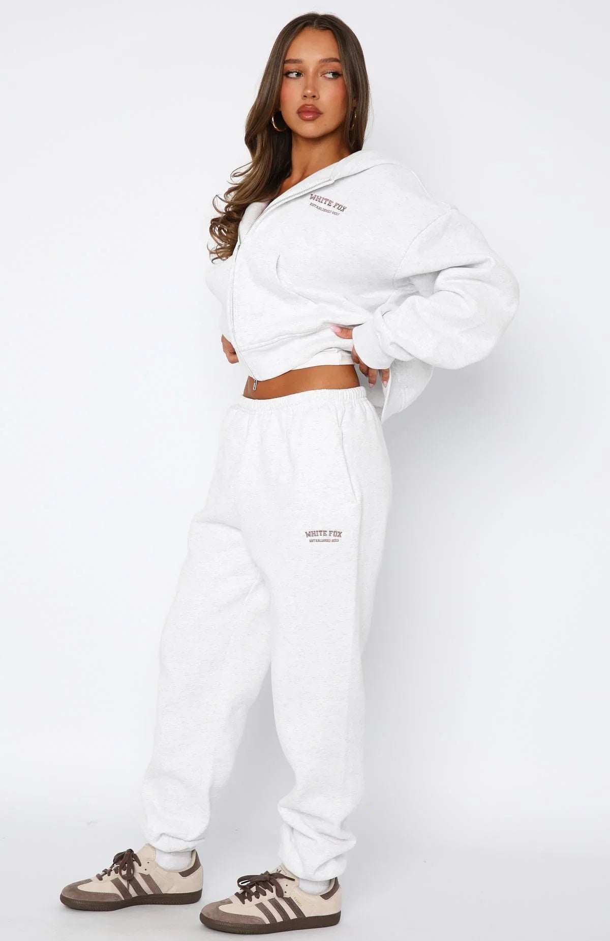 Cant Miss It Sweatpants Grey Marle Rose Gold
