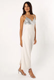 Kylie Slip Dress White Silver
