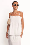 Carson Pleated Top White
