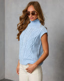 Estellie Cable Knit Sleeveless Turtleneck Sweater