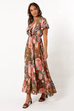 Everly Short Sleeve Maxi Dress Olive Print