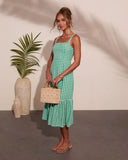 Summer Loving Gingham Print Midi Dress