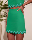 Island Pop Scallop Trim Mini Skirt