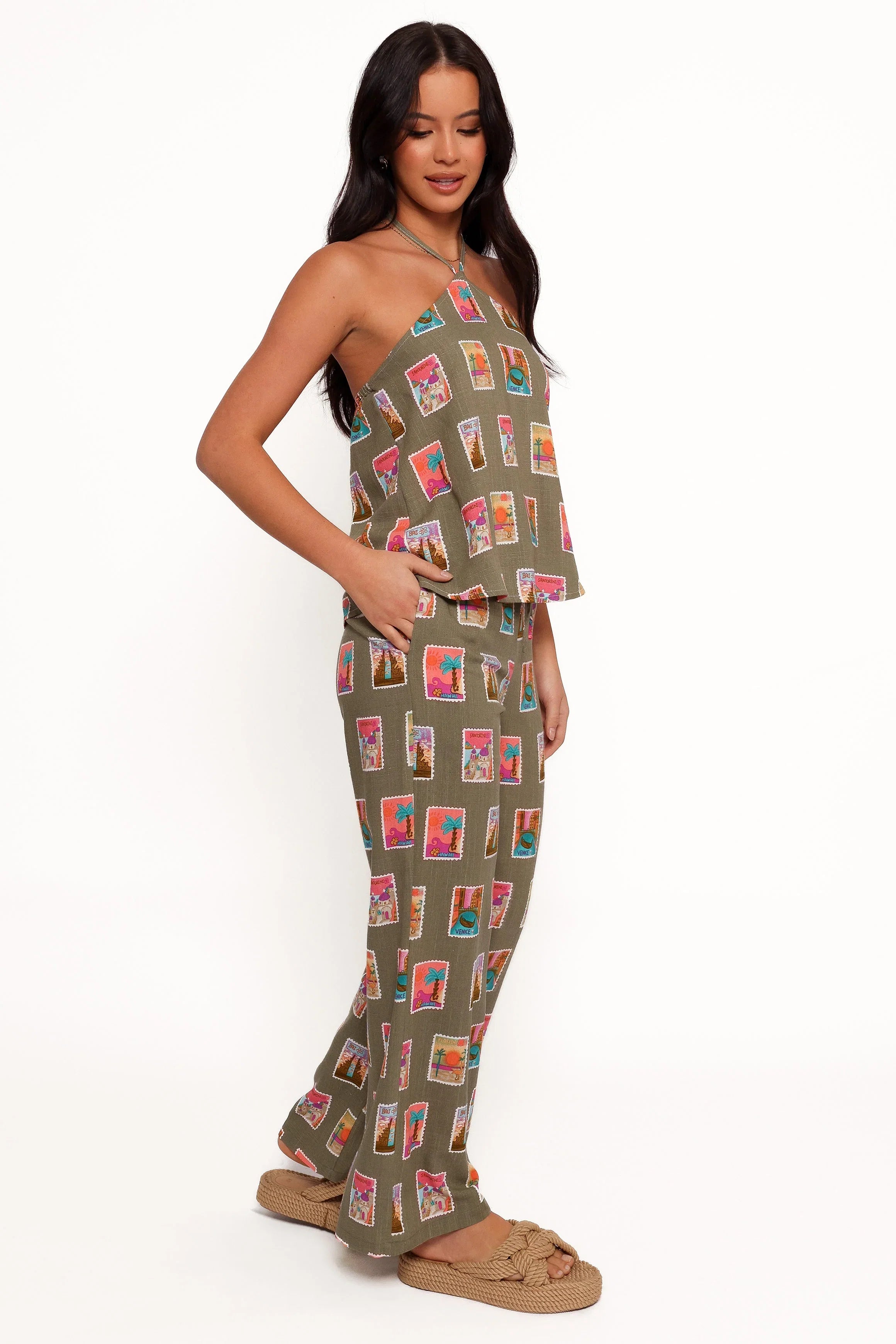 Hana Pants Olive Print