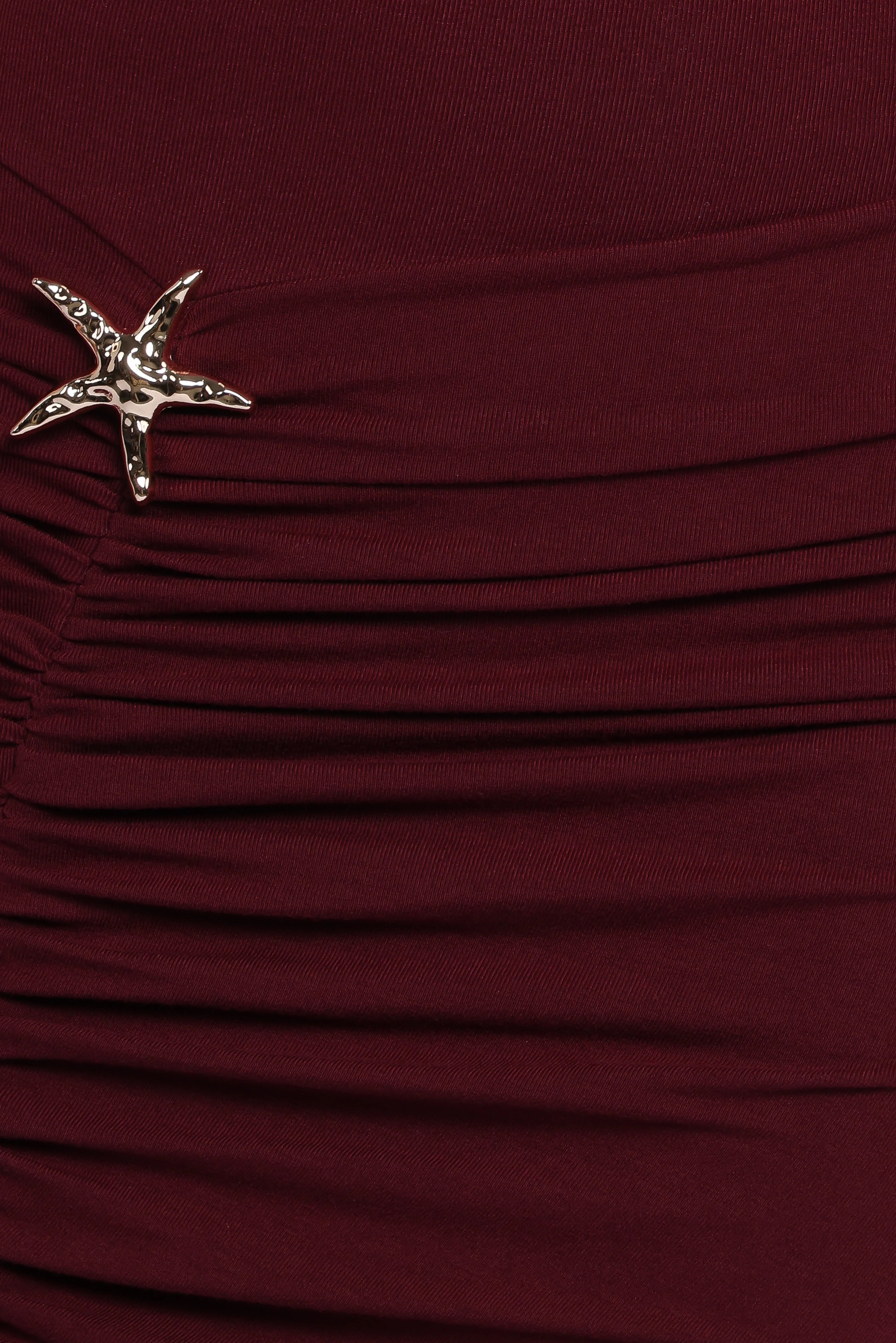 Sandara Off Shoulder Maxi Dress Burgundy