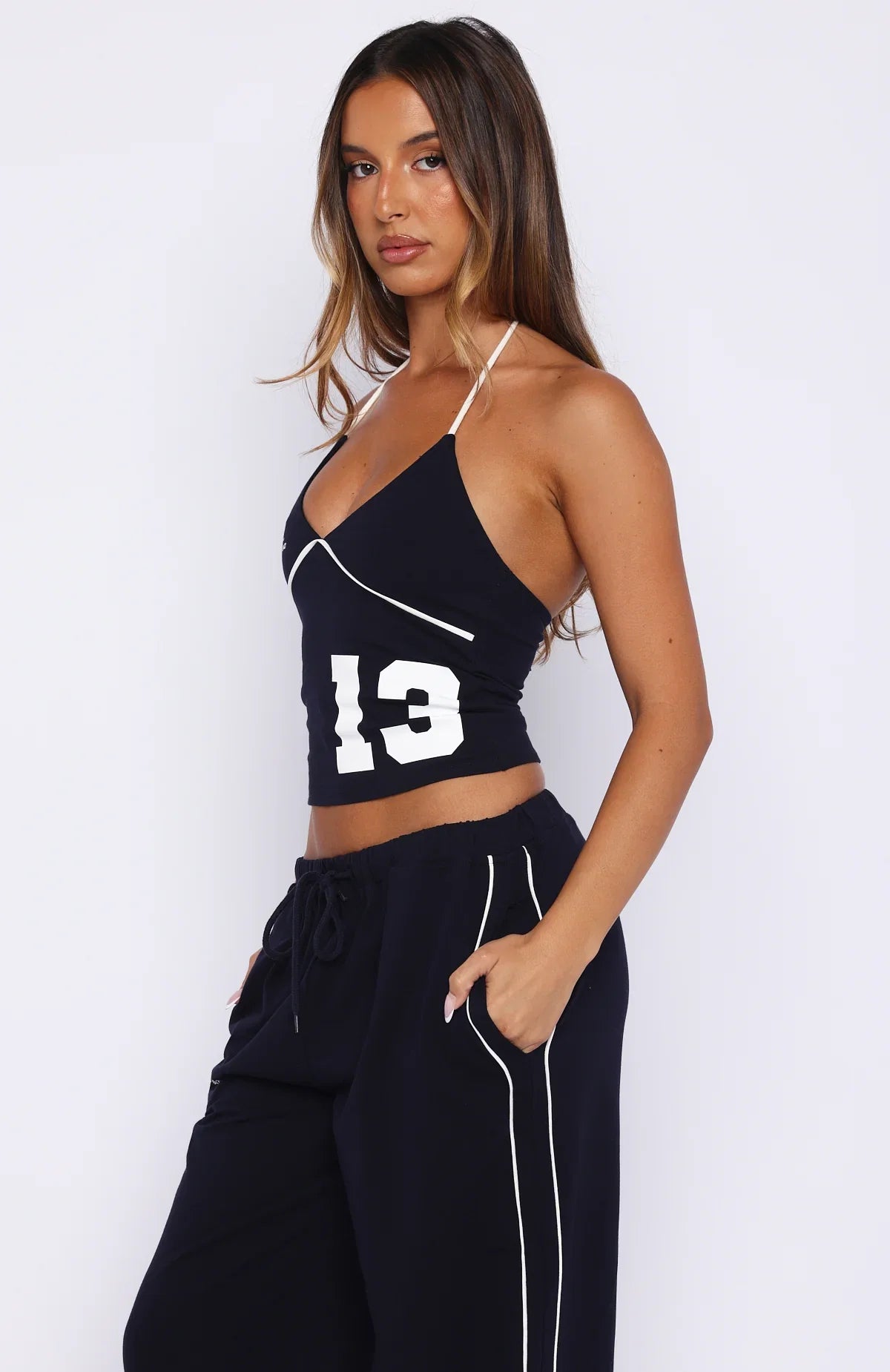 Cant Help The Feeling Halter Top Navy