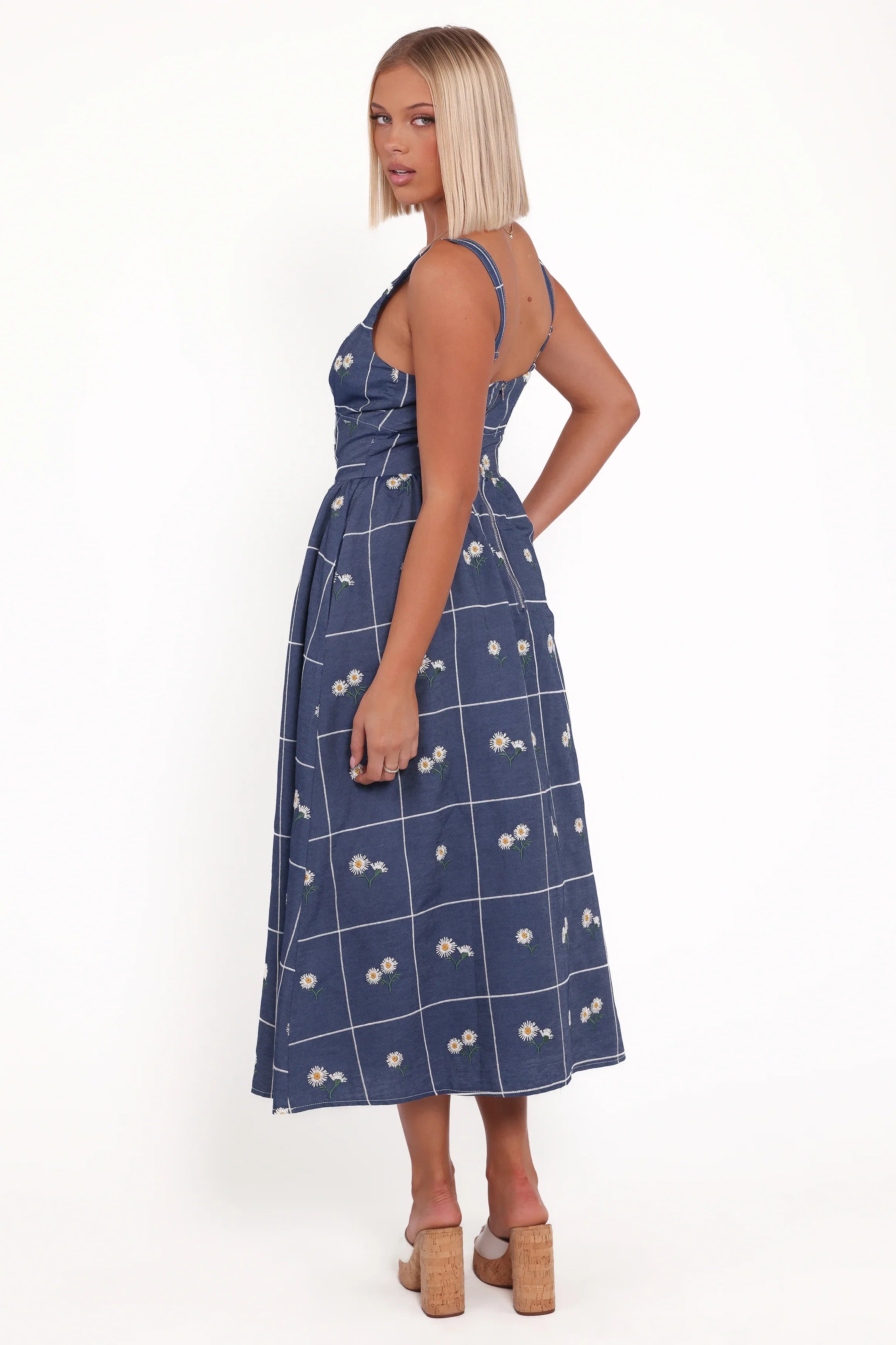 Yolande Midi Dress Blue Floral