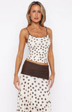 Angel Love Top Cream Choc Polka Dot