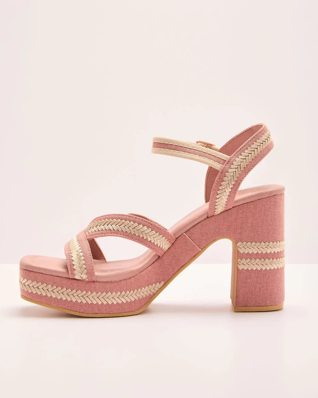 Tullia Contrast Trim Raffia Platform Sandals
