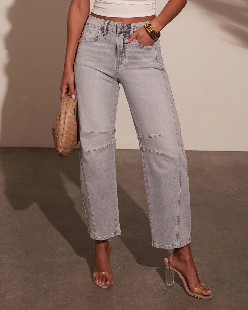 Wild Honey Stretch High Rise Barrel Jeans