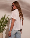 Lemin Embroidered Collared Top