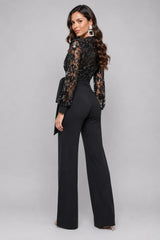Eve Sequin Jumpsuit Black