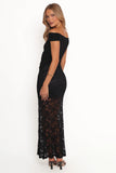 Laken Sheer Lace Maxi Skirt Black