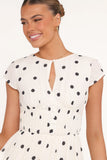 Darline Midi Dress White Polka Dot