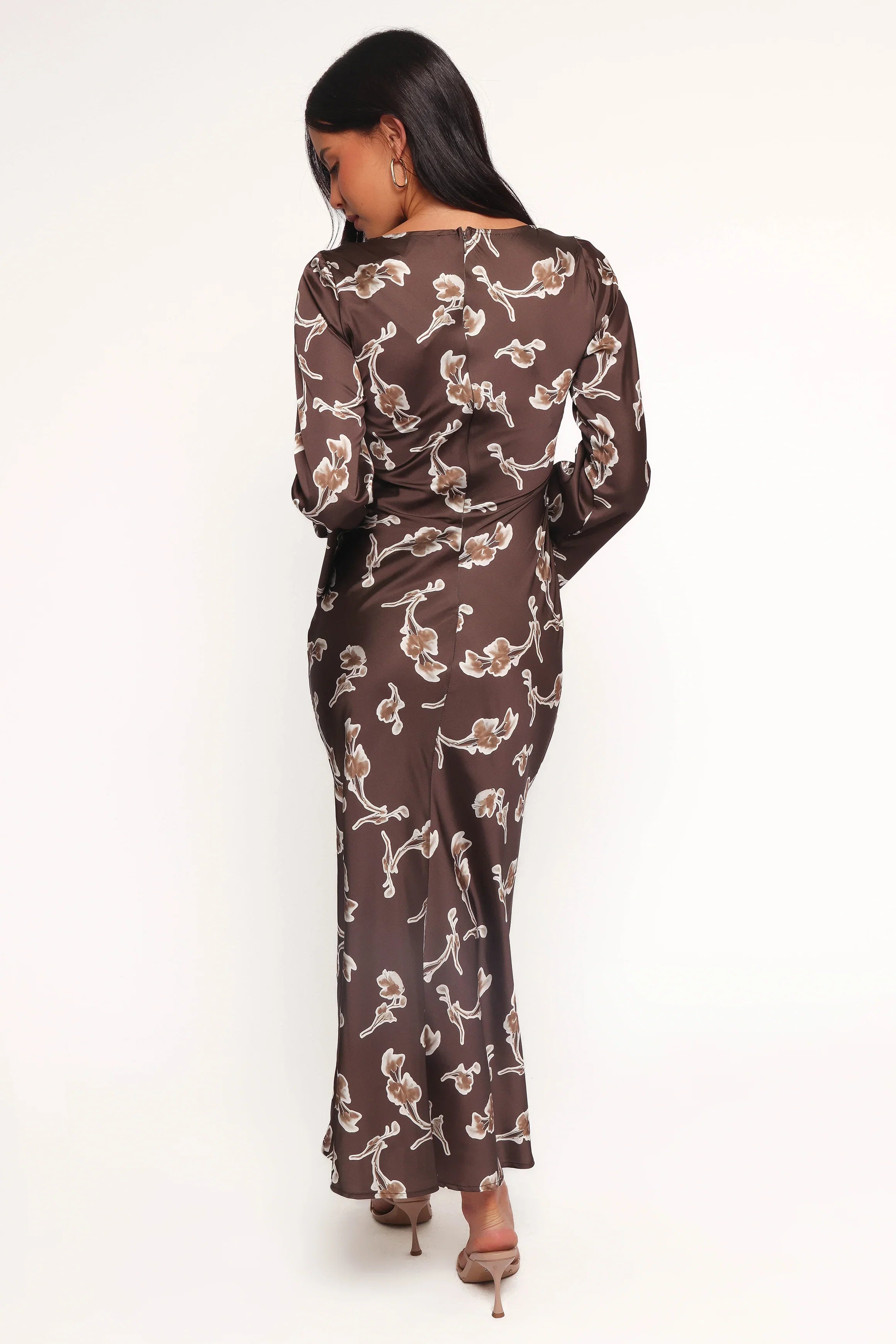 Maia Long Sleeve Maxi Dress Chocolate Orchid